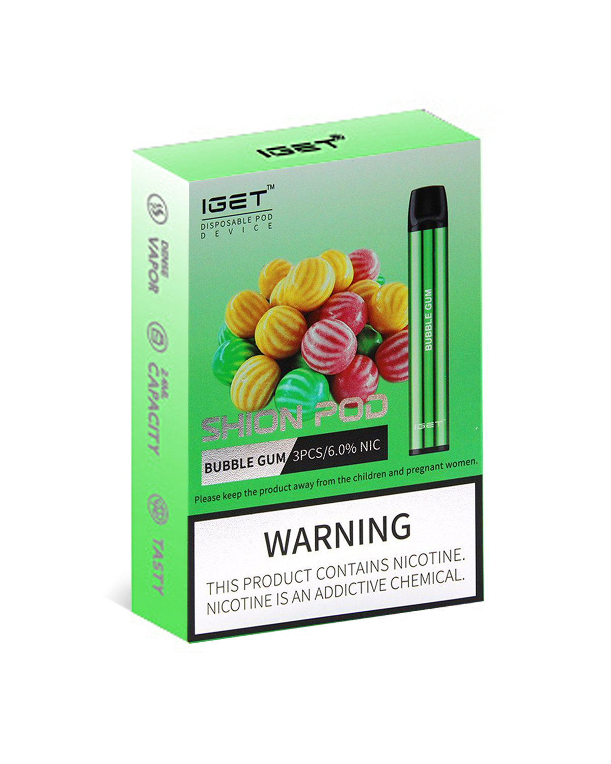 Bubble Gum 600 Puffs Disposable 3 x IGET Shion