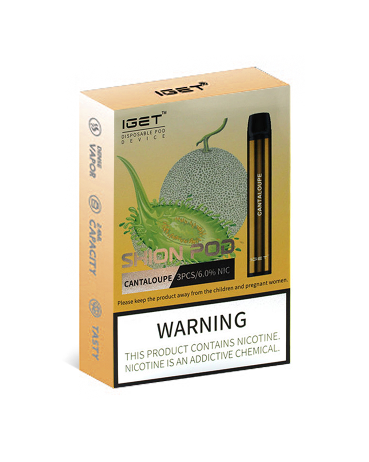 Cantaloupe 600 Puffs Disposable 3 x IGET Shion